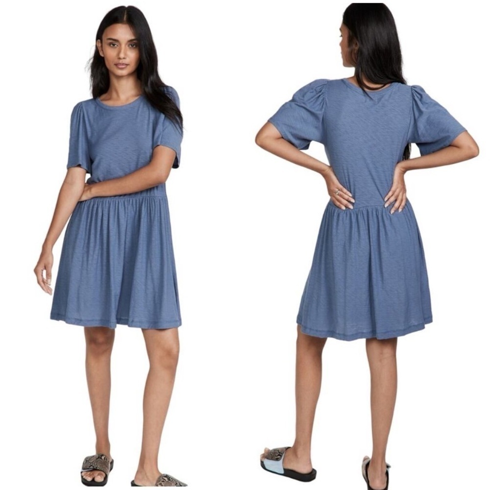 Nation LTD Cadee Flutter Sleeve Dress Denim Blue
